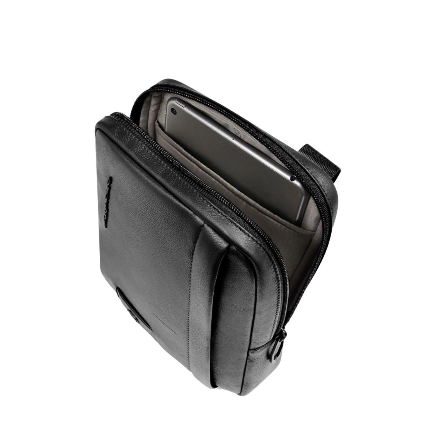 Piquadro - Borsello piccolo in pelle Russel, Nero