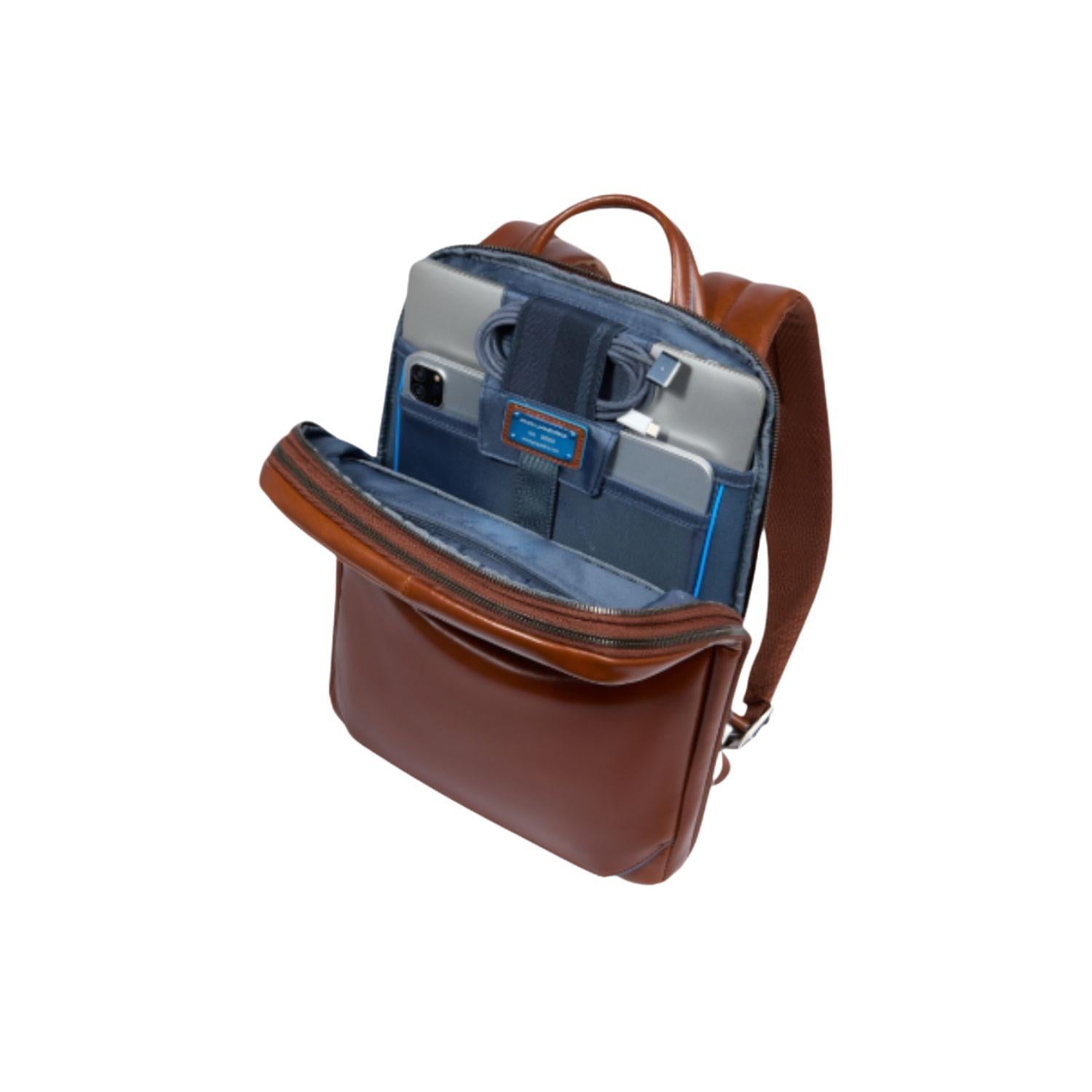 Piquadro - Zaino porta pc 14' espandibile, Marrone