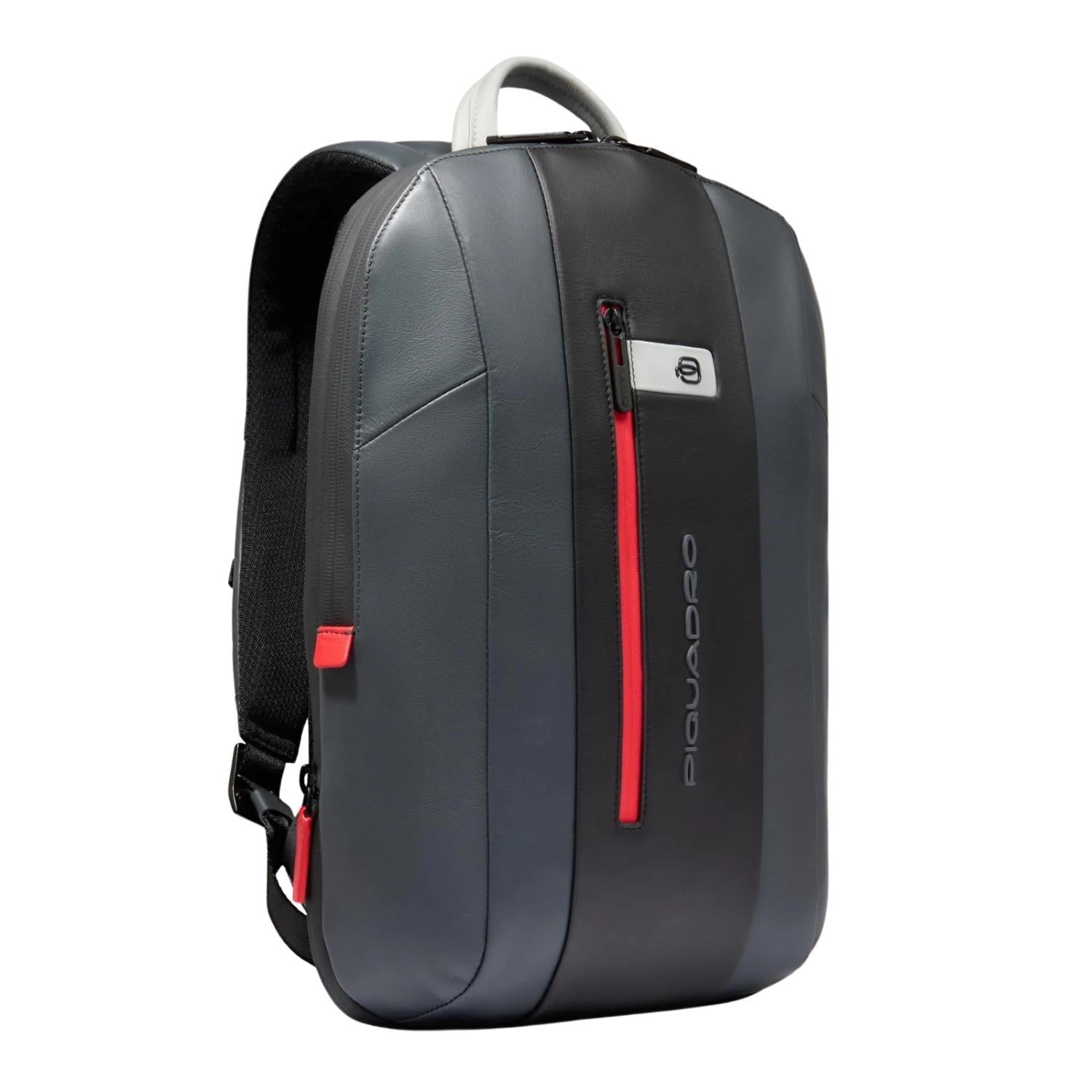 Piquadro - Zaino uomo porta pc 15,6", espandibile, Grigio, Nero