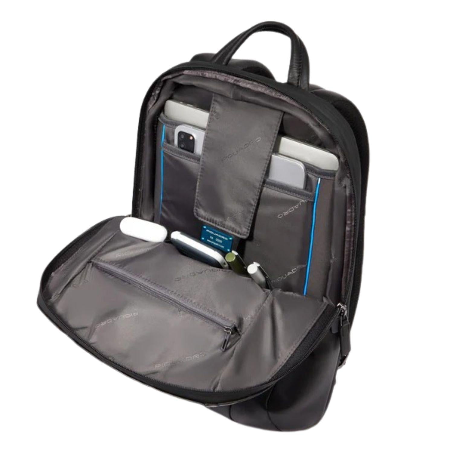 Piquadro - Zaino uomo porta pc 15,6", espandibile, Nero