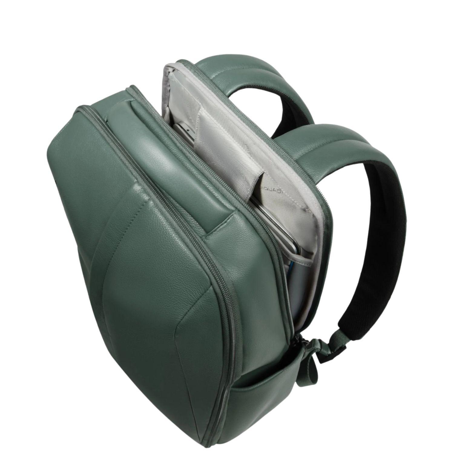Piquadro - Zaino uomo porta pc 14" in pelle , Verde