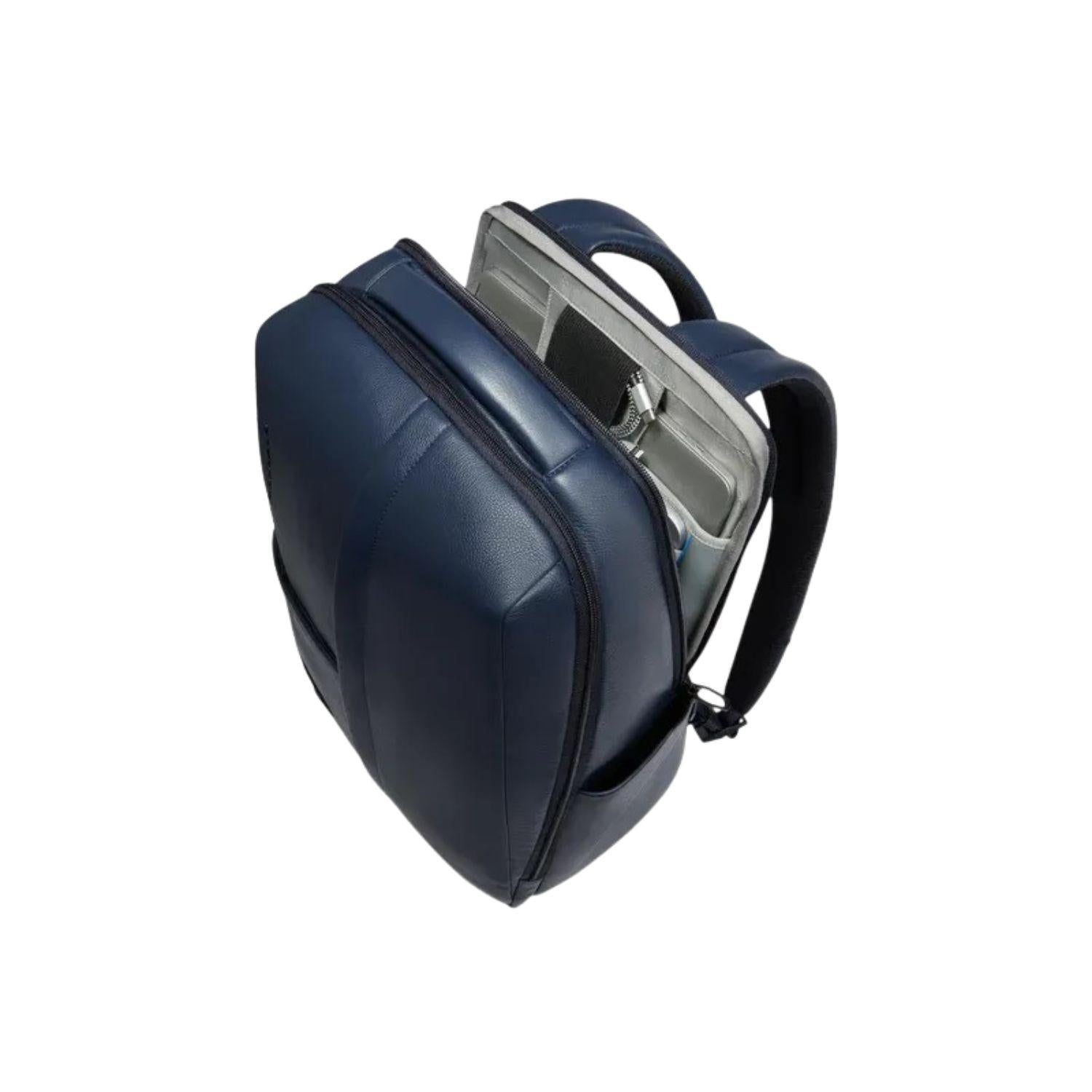 Piquadro - Zaino grande in pelle porta pc 15.6'' linea Russel, Blu