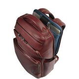 Zaino uomo in pelle porta pc 14", Marrone