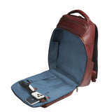Piquadro - Zaino in pelle porta Pc 15.6, Marrone