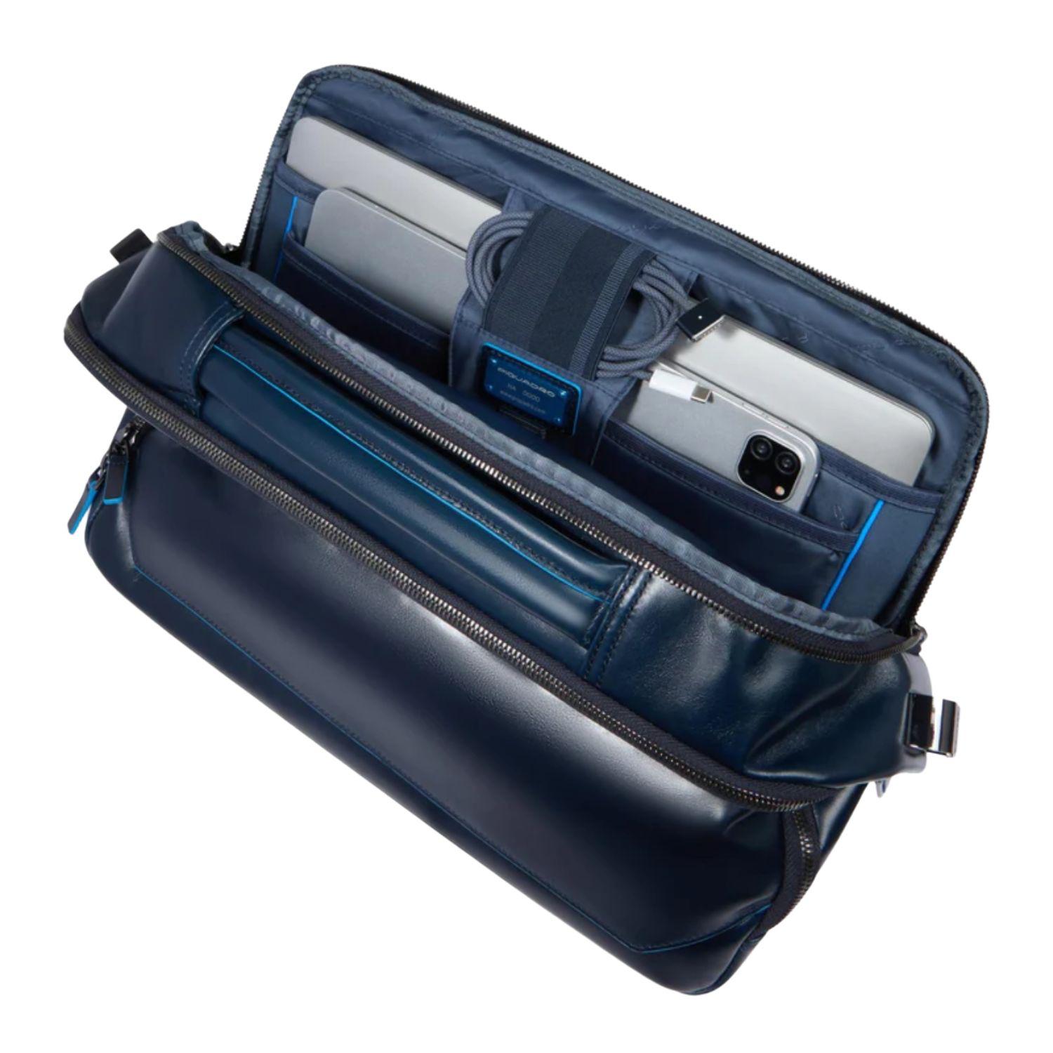 Piquadro - Borsa porta pc 15.6 in pelle, Blu