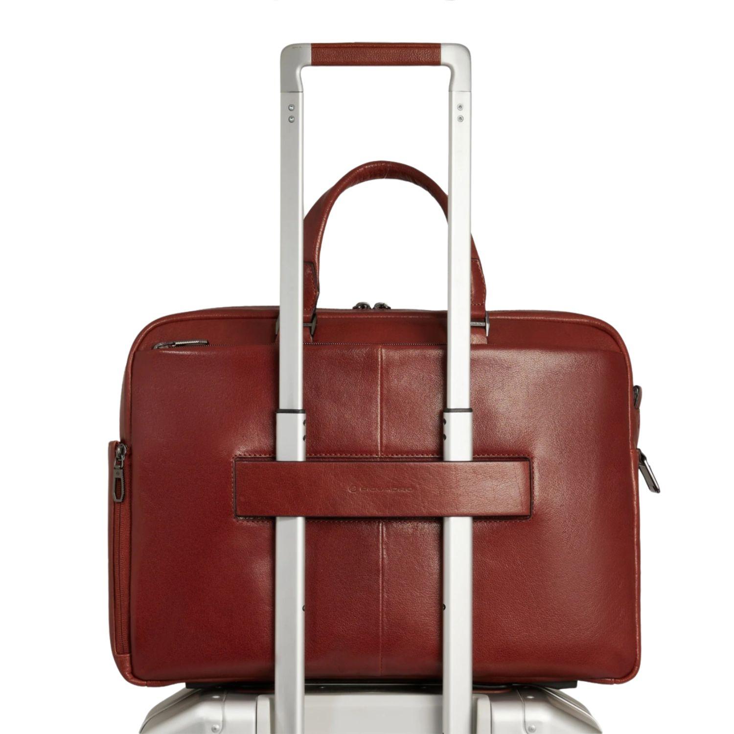 Piquadro - Borsa da lavoro in pelle porta PC 15.6 SS26, Marrone