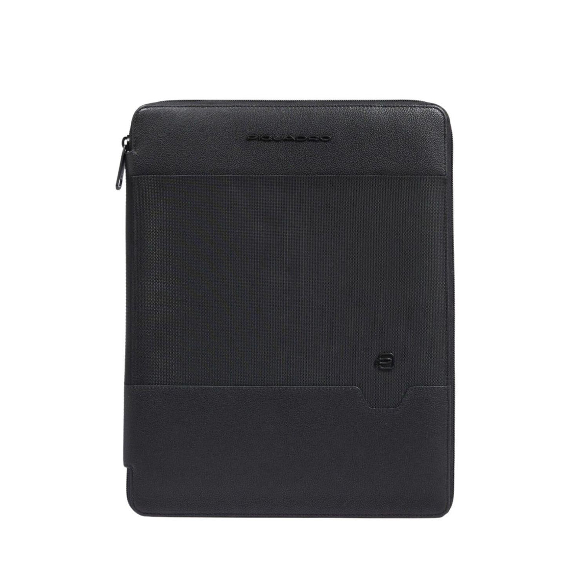 Piquadro - Portablocco in pelle e tessuto porta iPad, Nero