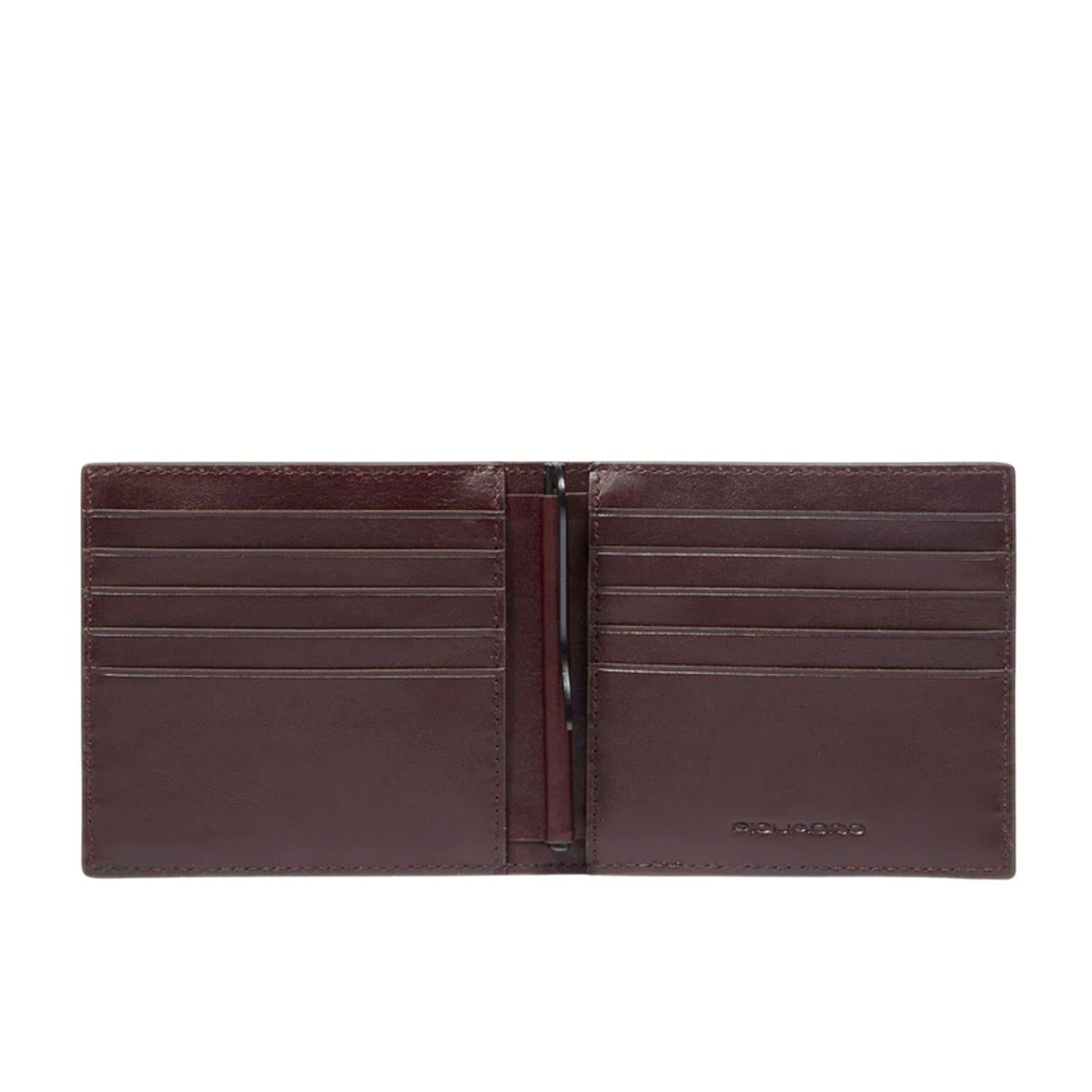 Piquadro - Portafoglio con molla portabanconote , Mogano