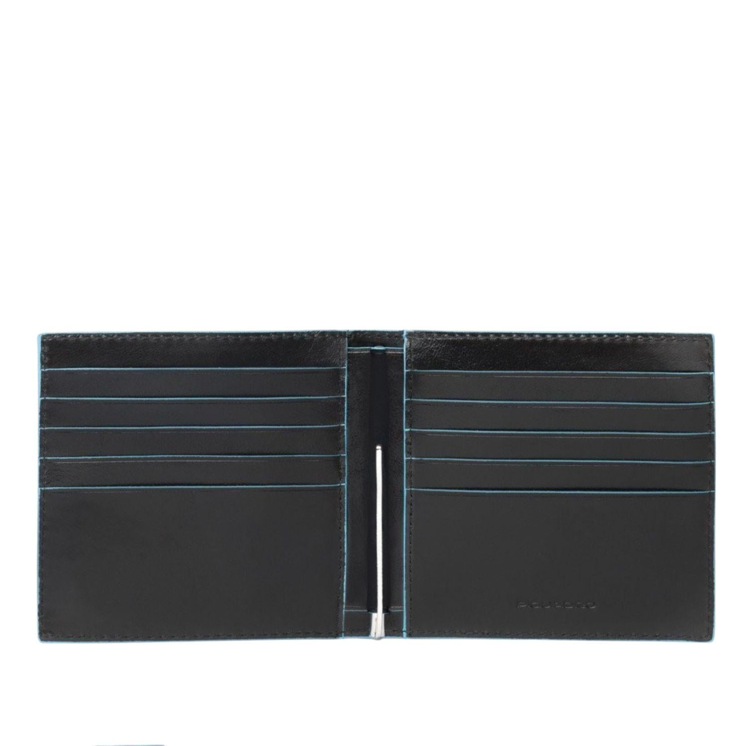 Piquadro - Portafoglio con molla portabanconote , Nero