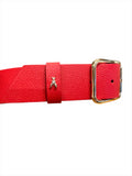 PATRIZIA PEPE - Cintura alta 4 cm taglia S in pelle martellata Rossa con finiture Oro