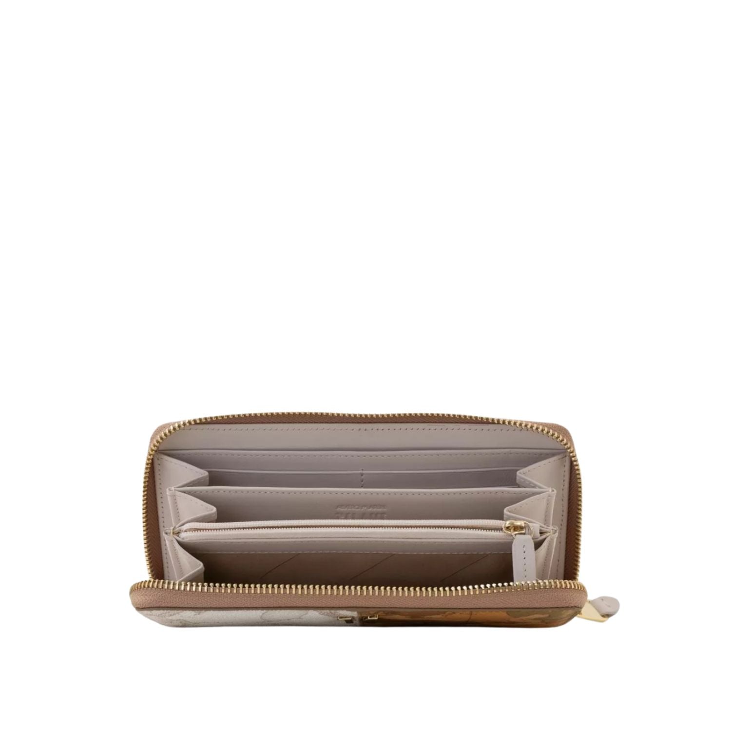 ALVIERO MARTINI - Portafoglio zip around Geo Classic e Geo White, Beige e Bianco