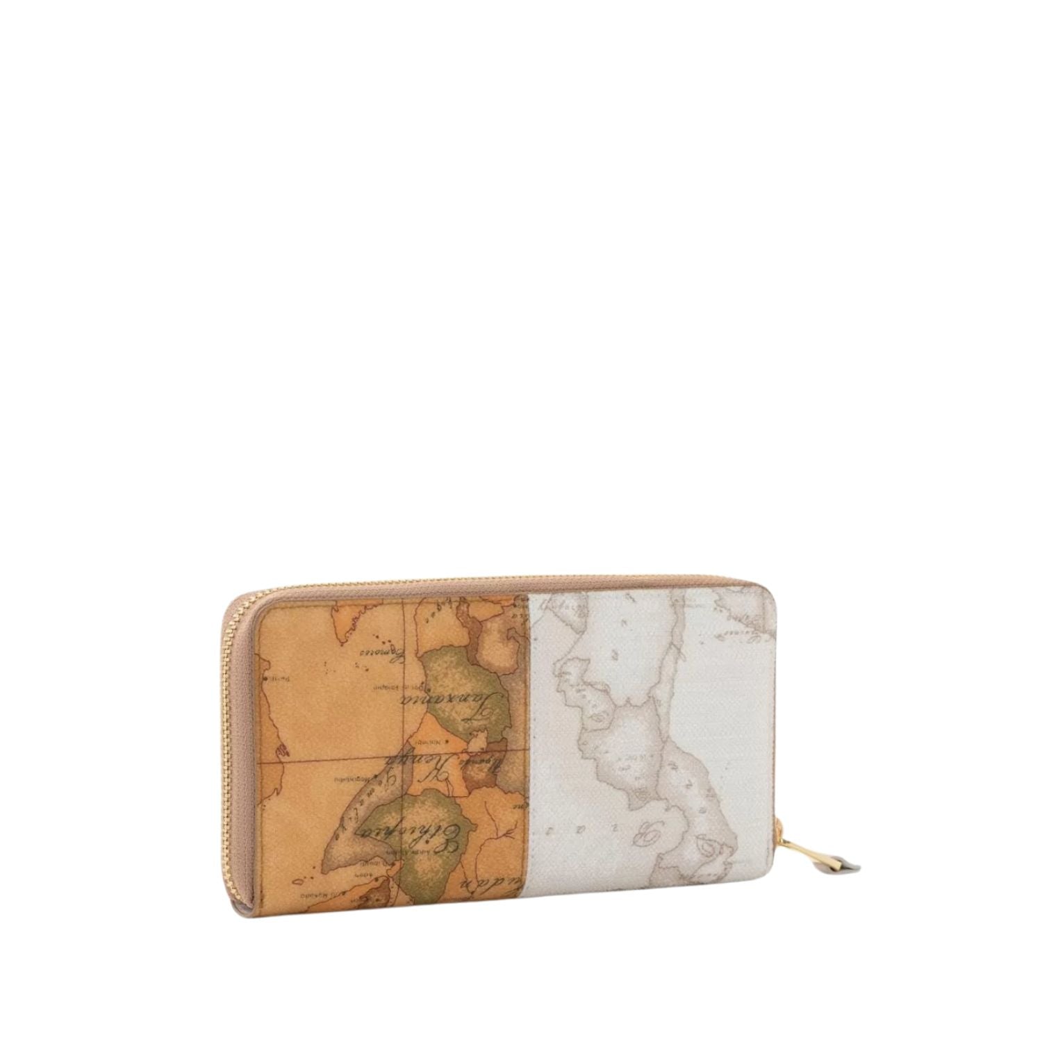 ALVIERO MARTINI - Portafoglio zip around Geo Classic e Geo White, Beige e Bianco