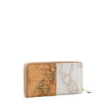 ALVIERO MARTINI - Portafoglio zip around Geo Classic e Geo White, Beige e Bianco