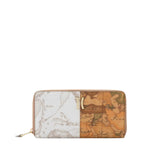ALVIERO MARTINI - Portafoglio zip around Geo Classic e Geo White, Beige e Bianco