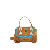 Rue Madam Paris - Borsa a tracolla etnica in suede , Cognac