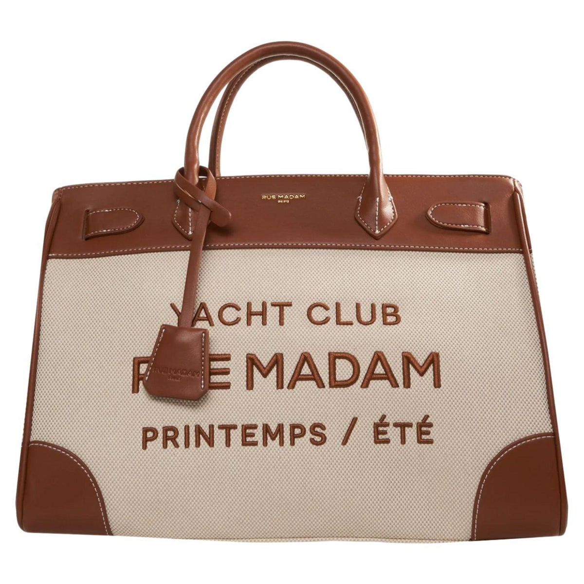 Rue Madam Paris - Borsa a mano shopper Riviera in canvas, Marrone