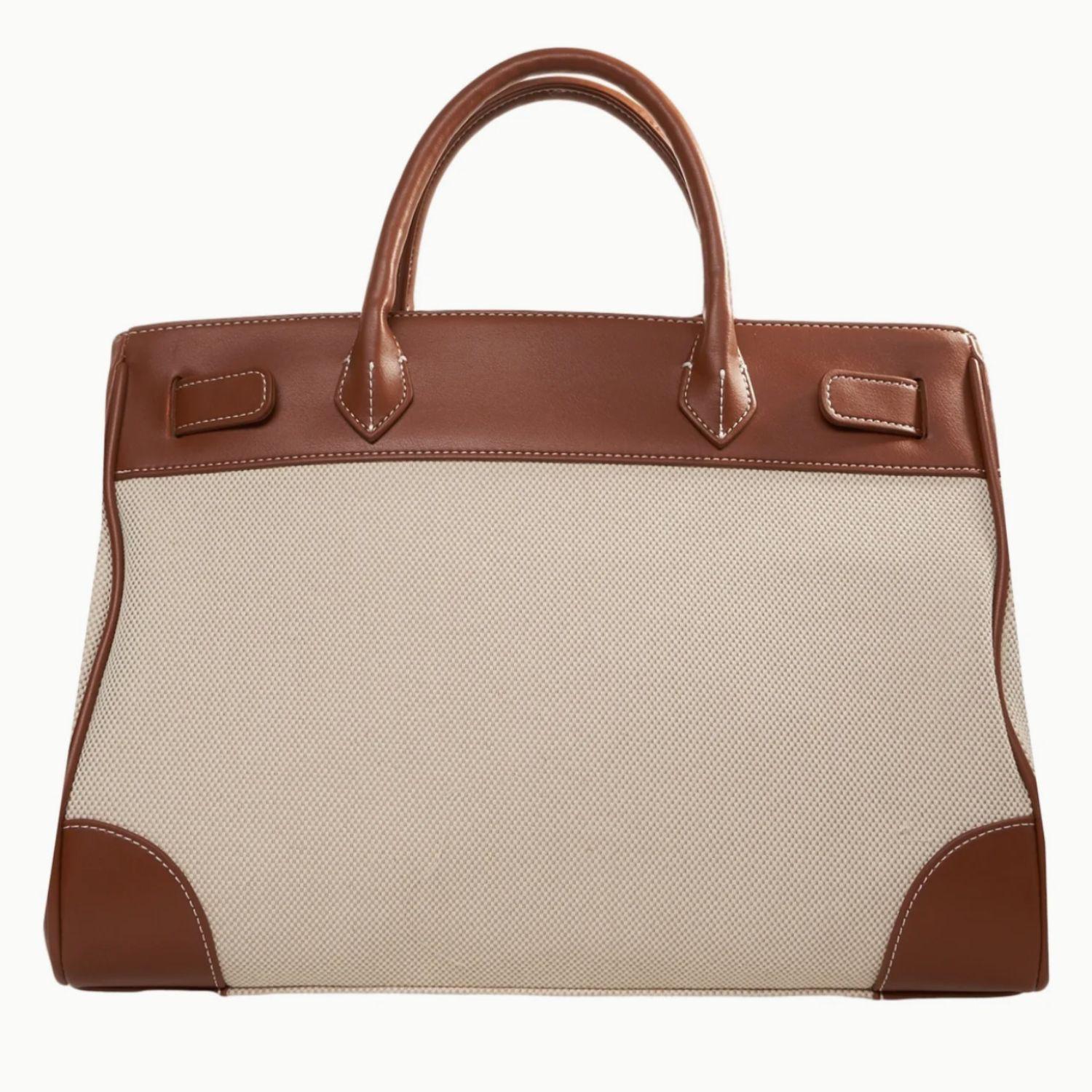Rue Madam Paris - Borsa a mano shopper Riviera in canvas, Marrone