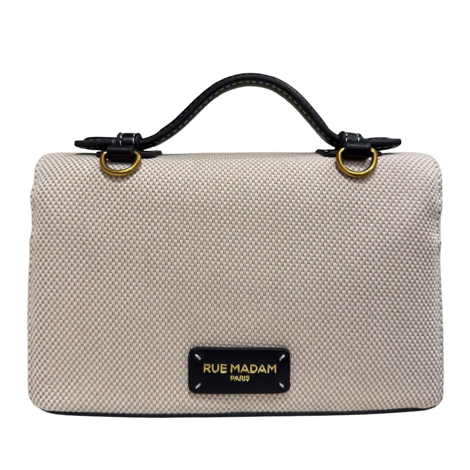 Rue Madam Paris - Borsa vanity in canvas, Nero