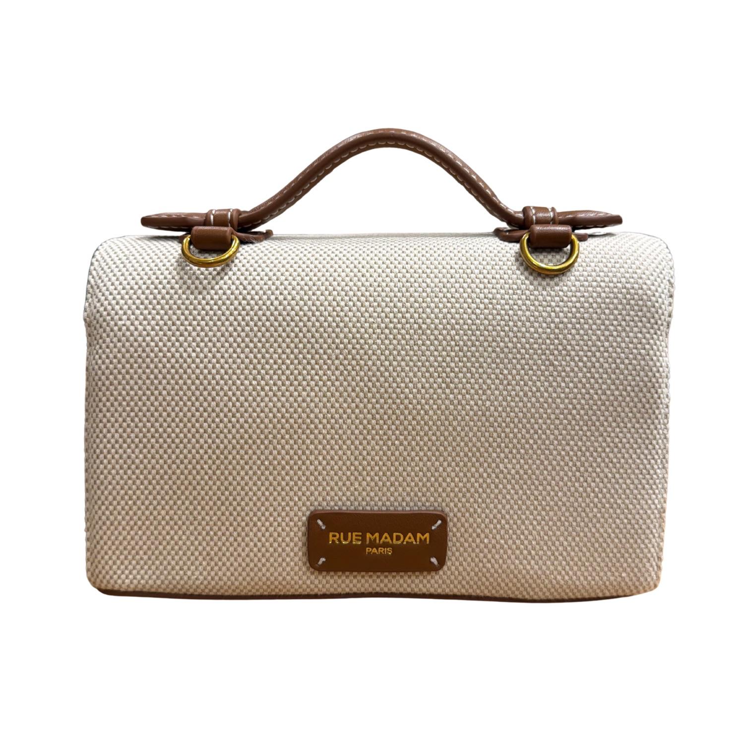 Rue Madam Paris - Borsa Vanity in canvas, Marrone
