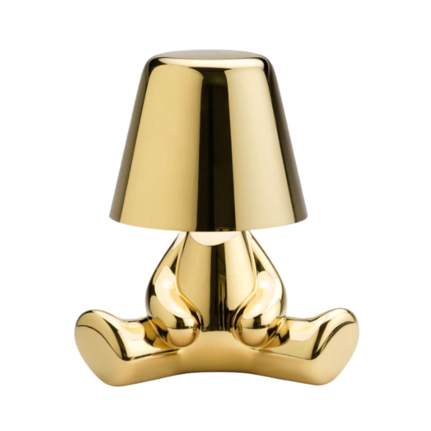 Sbam design - Mr Bucket lampada da tavolo uomo seduto gambe divaricate, Oro