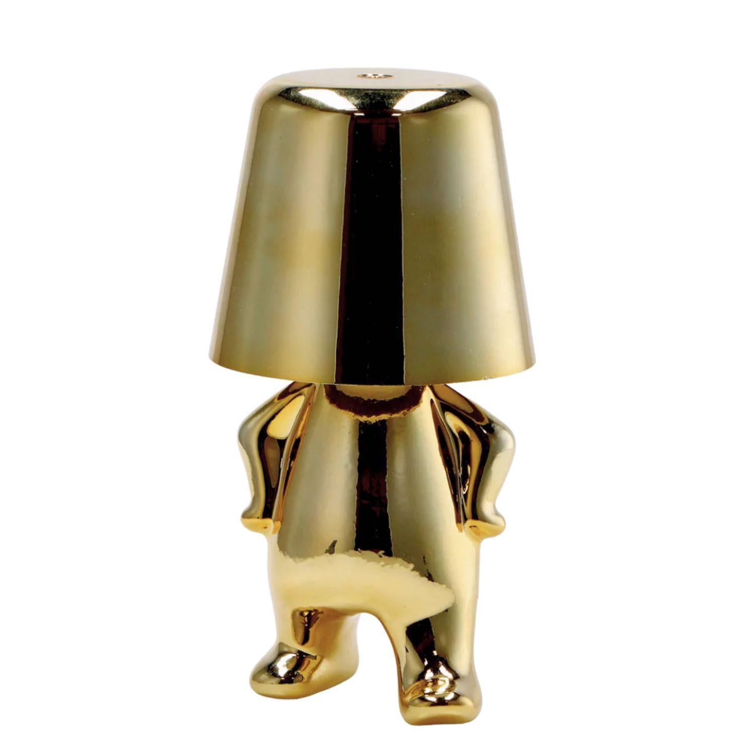 Sbam Design - Mr Bucket lampada da tavolo Uomo in piedi mani sui fianchi, Oro