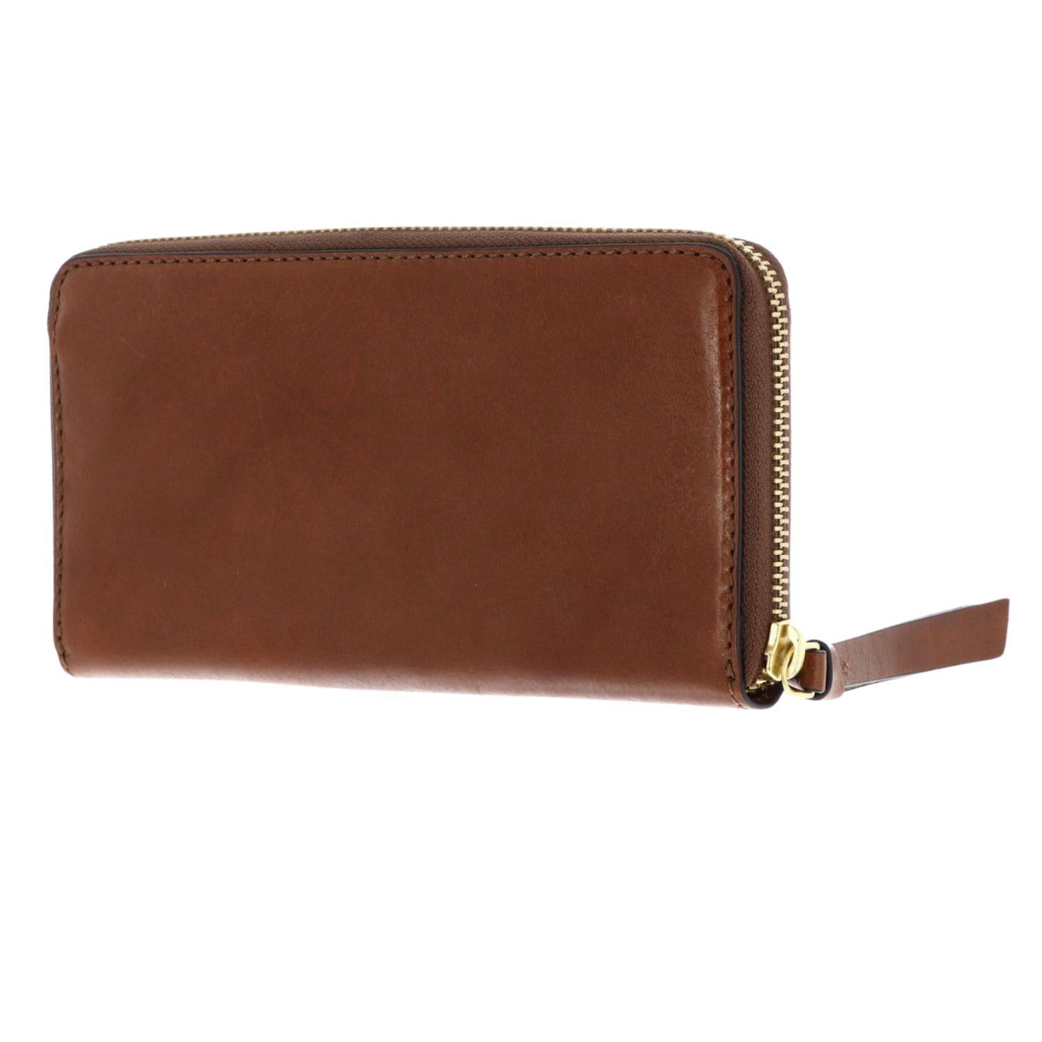 The Bridge - Portafoglio con zip around in pelle Linea Ingrid, Marrone