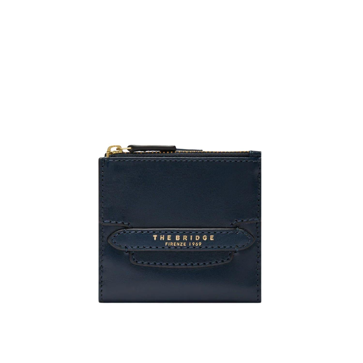 Portafogli in pelle donna piccolo Lucrezia, Blu Oltremare