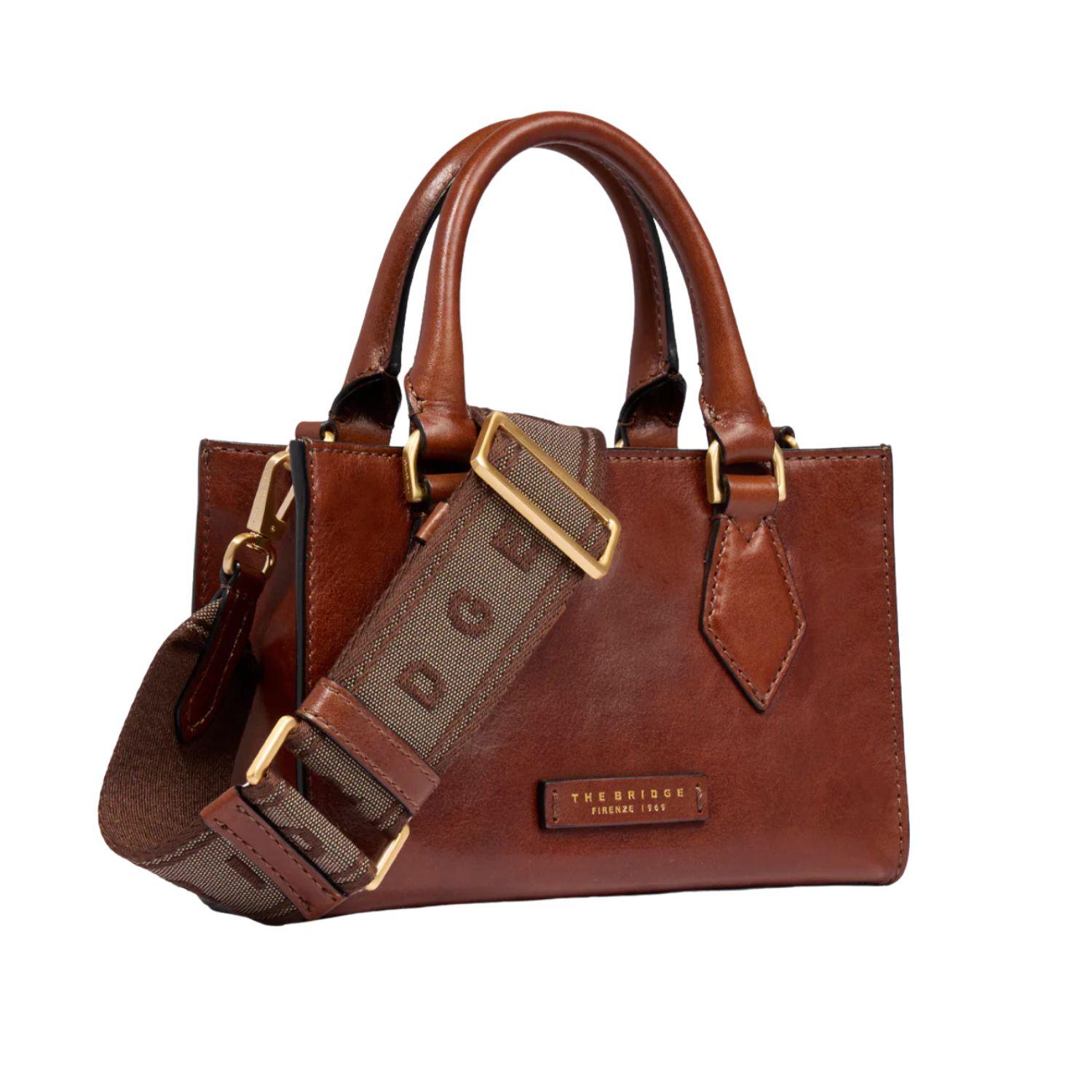 Borsa a mano in pelle con tracolla removibile, Cuoio
