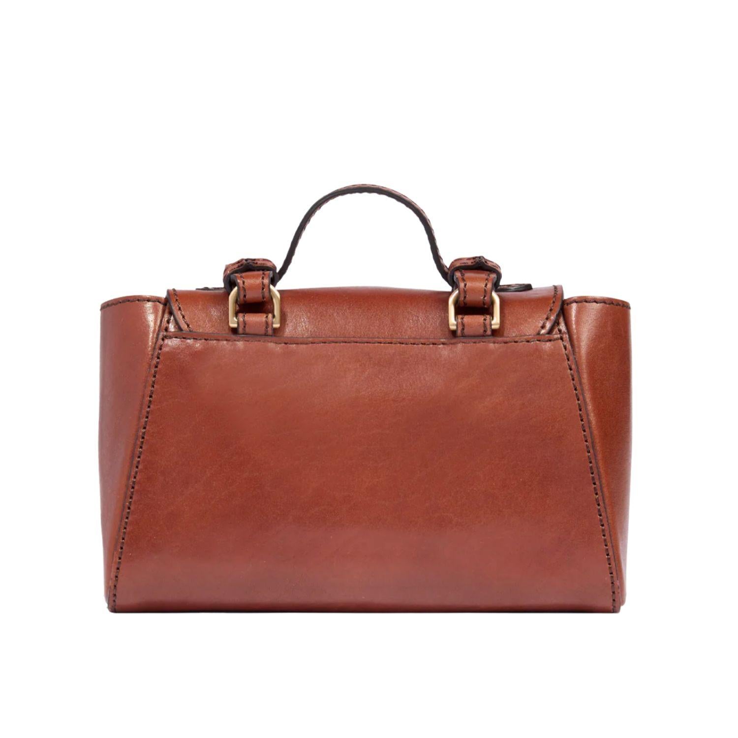 Borsa pelle donna con tracolla removibile Lucrezia, Marrone
