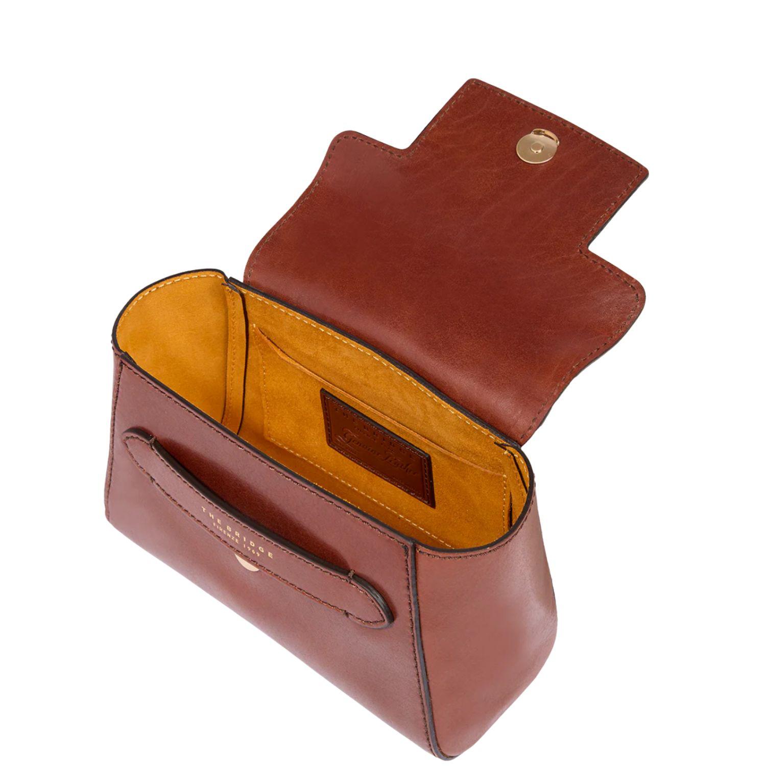 Borsa pelle donna con tracolla removibile Lucrezia, Marrone