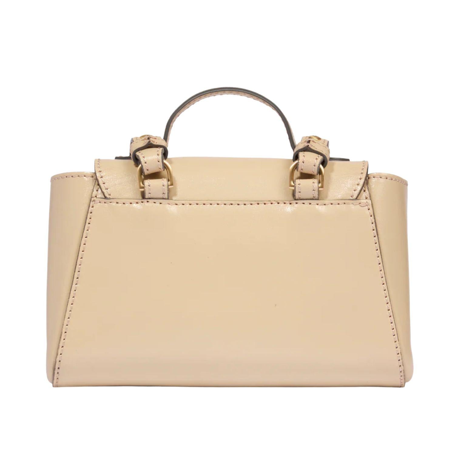 Borsa pelle donna con tracolla removibile Lucrezia, Beige