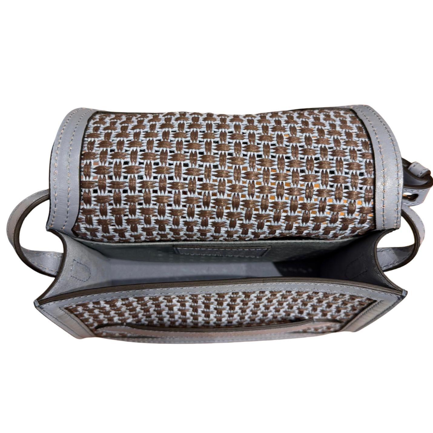 The Bridge - Tracollina in cuoio e filo di cotone linea Lucrezia SS26, Azzurro