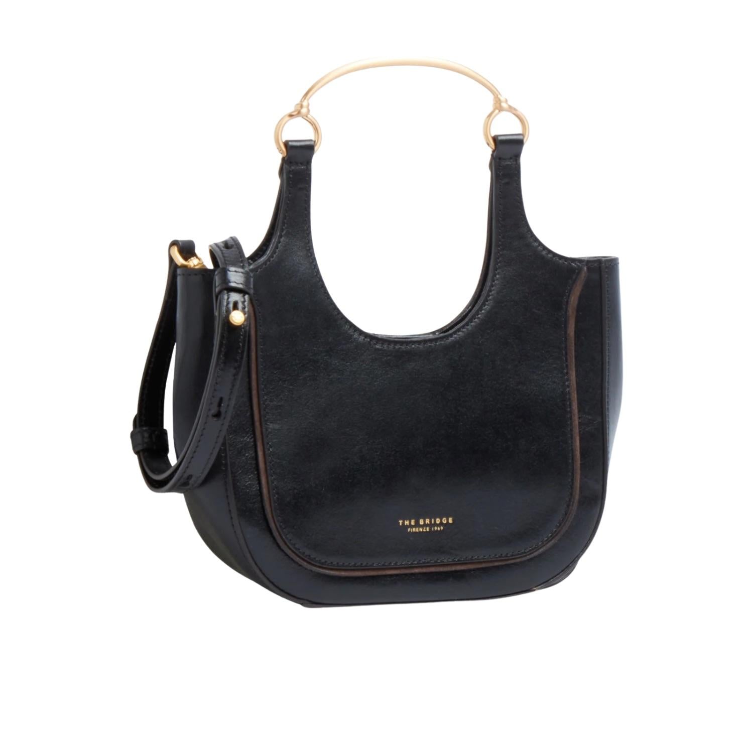 The Bridge - Borsa hobo pelle formato mini Luce, Nero