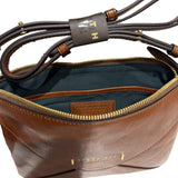 The Bridge - Borsa a Tracolla Donna in Pelle di Vitello – Linea Frida con Zip, Marrone