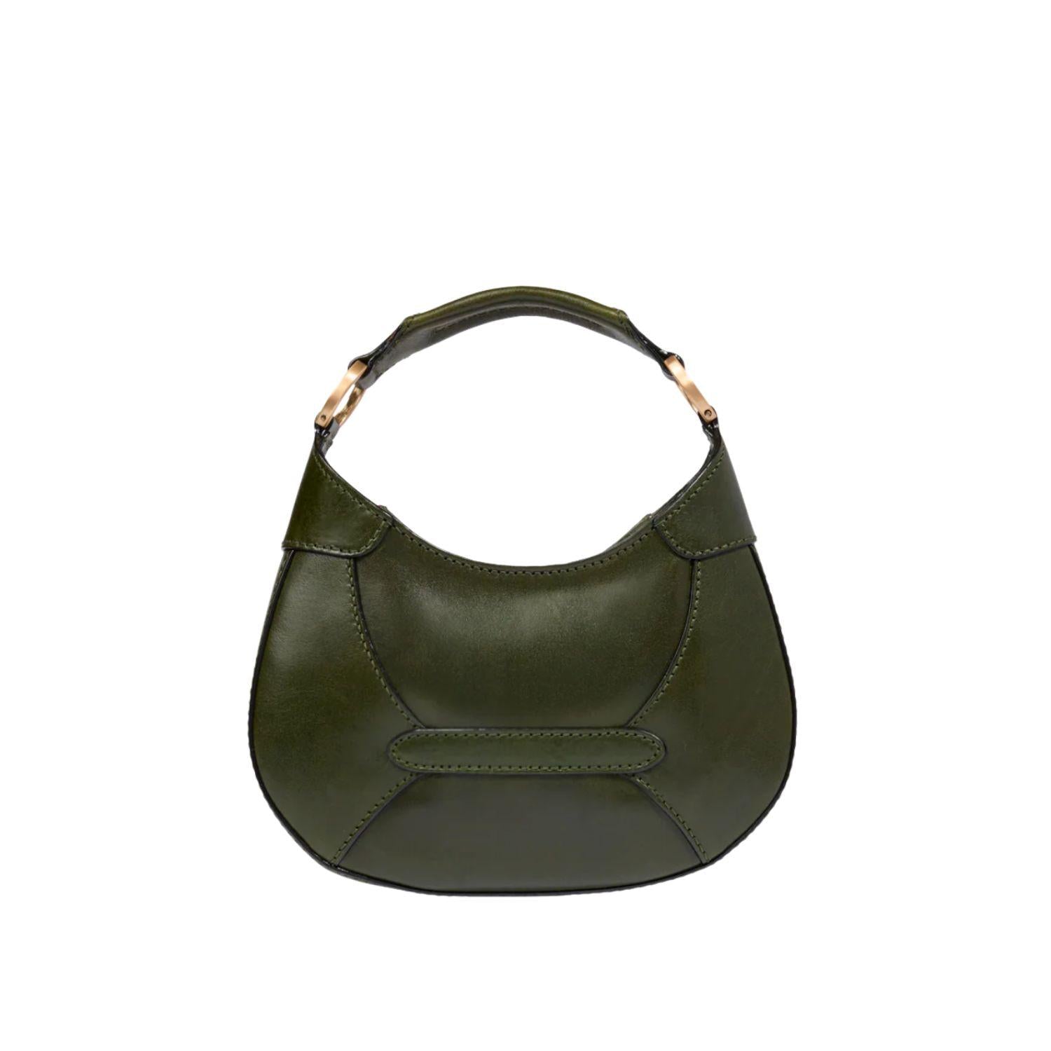 Borsa pelle donna piccola con tracolla removibile Isabella, Verde Scuro