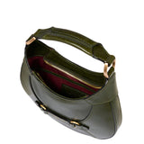Borsa pelle donna piccola con tracolla removibile Isabella, Verde Scuro