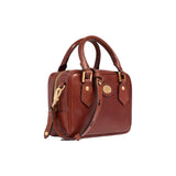 Bauletto piccolo in pelle con tracolla removibile, Marrone
