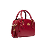 Bauletto piccolo in pelle con tracolla removibile, Rosso