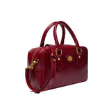 Bauletto medio in pelle con tracolla removibile, Rosso