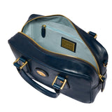 Bauletto medio in pelle con tracolla removibile, Blu Oltremare