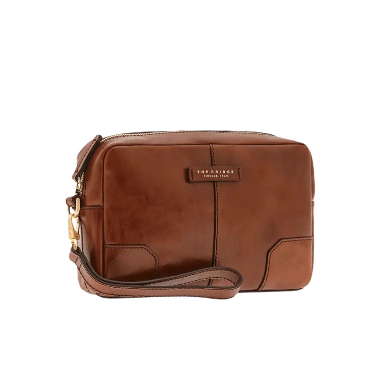 Pochette a mano in pelle Vespucci, Marrone
