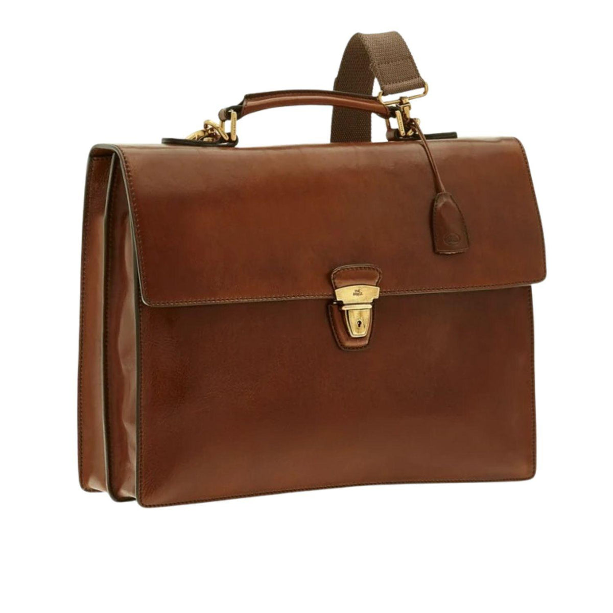 The Bridge - Cartella 1 chiusura con patta in pelle, Marrone