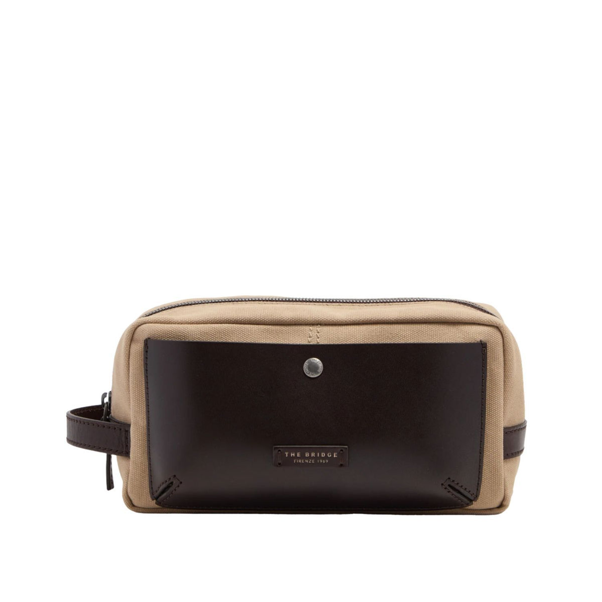 The bridge - Beauty case in Canvas e Pelle Bovina, Marrone