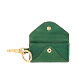 Portachiavi in pelle a forma di busta con bottone, Verde Menta