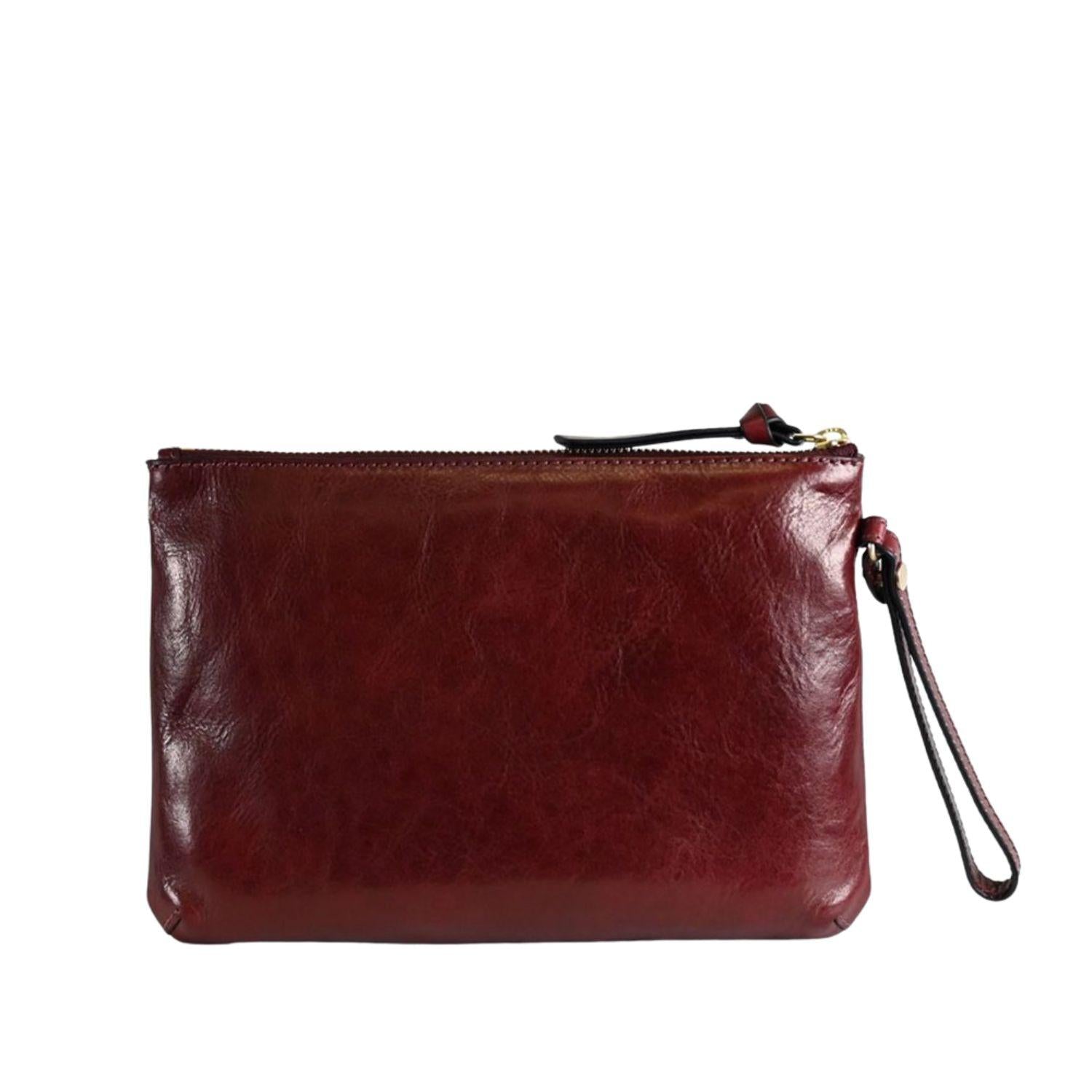 Pochette in pelle donna Ingrid, Bordeaux