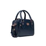 Bauletto piccolo in pelle con tracolla removibile, Blu Oltremare