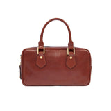 Bauletto medio in pelle con tracolla removibile, Marrone