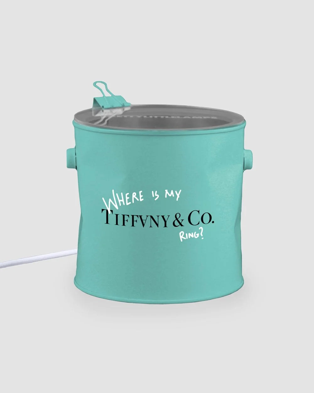 PRETTY LITTLE - Lampada latta ammaccata Tiffany Azzurra