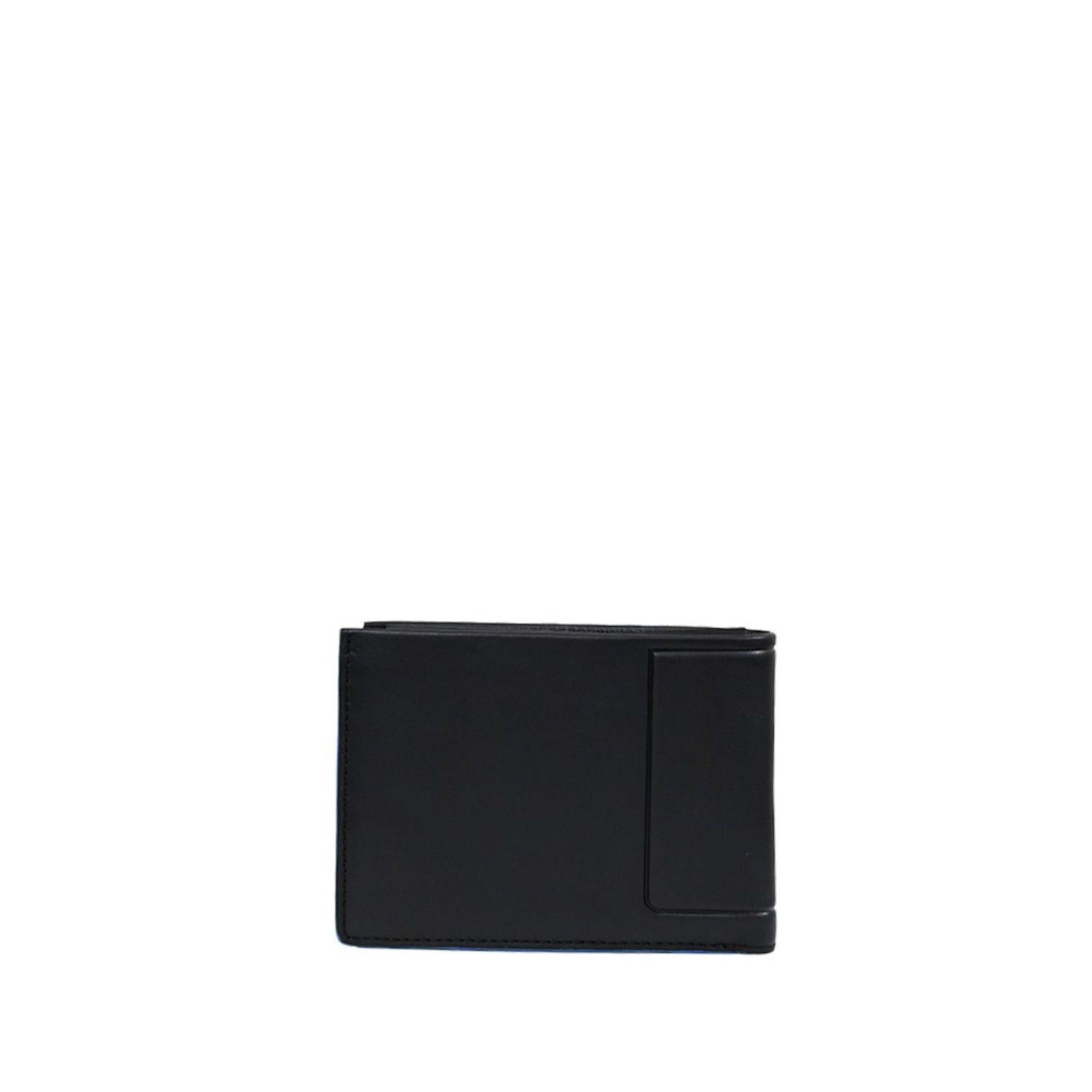 PIQUADRO - Portafoglio con portamonete in pelle, Nero