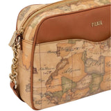 ALVIERO MARTINI - Borsa con tracolla in metallo e zip Geo Classic D094, Beige
